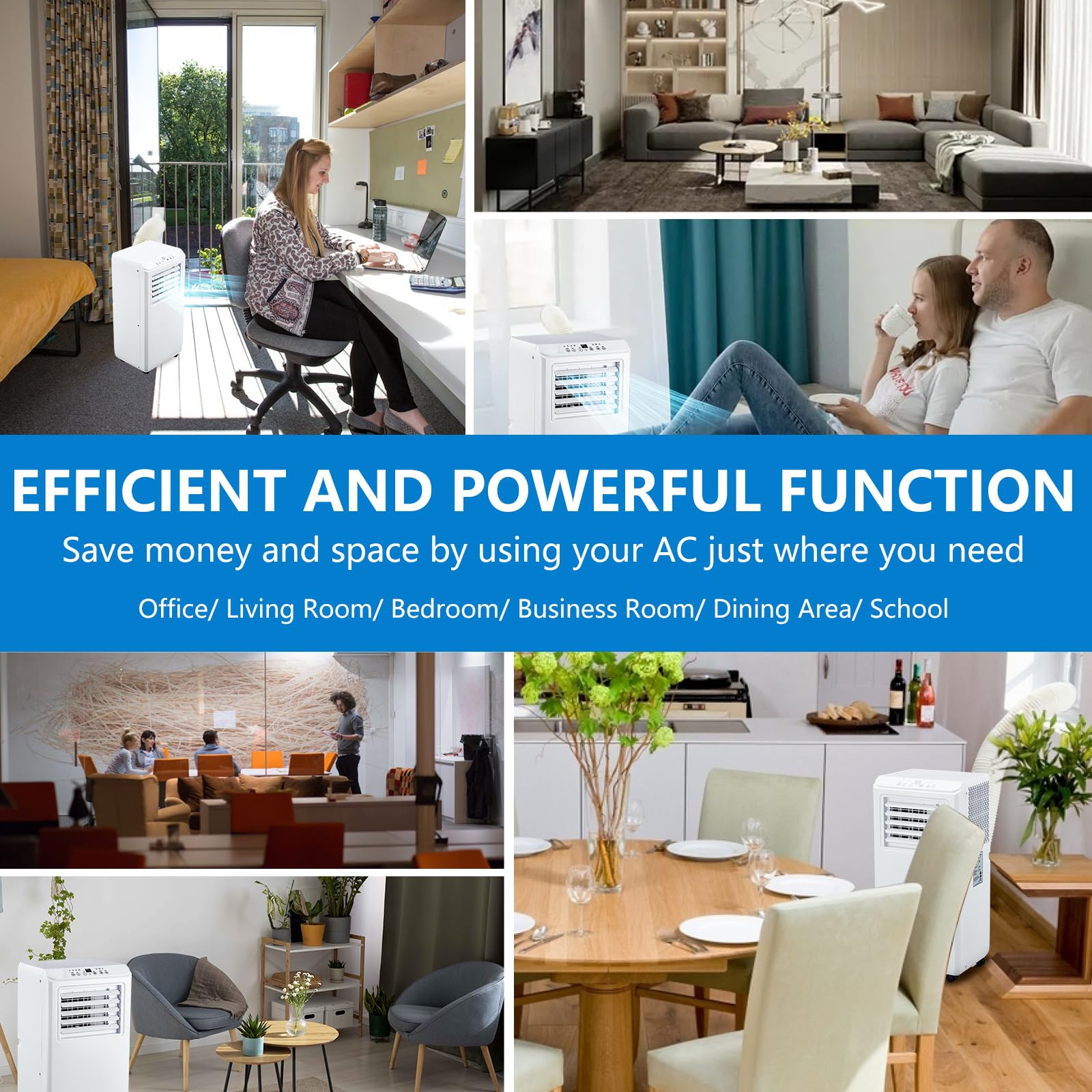 Garvee 10000 BTU Portable Air Conditioner Unit -Air Conditioner Cools Up to 450 Sq.Ft with Cool, Fan and Dry Function, Dehumidifier & Fan Modes for Room Office Dorm Bedroom