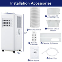 Garvee 10000 BTU Portable Air Conditioner, Indoor AC Unit with Remote Control, Built in Dehumidifier & Fan & Sleep Mode, 24H Timer, Portable AC for Room, Office