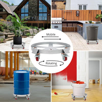 Garvee 55 Gallon Drum Dolly, 1250lbs, Steel Frame Bucket Dolly with 5 Swivel Casters Wheel, Non Tipping Barrel Dolly for Furniture/Trash/Plant