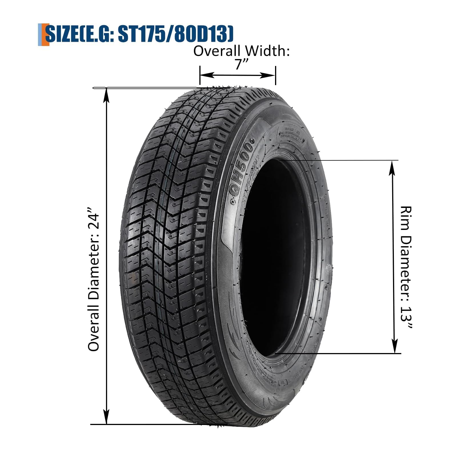 Garvee ST205/75D14 Trailer Tires, 6PR Load Range C, 14in Fuel-saving Designed Trailer Tires 205 75 14 for Travel/Camper/Landscape/Cargo/Utility/Boat/Horse/Farm/Hauler Trailer