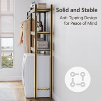 Garvee Over The Washer and Dryer Storage Shelf- Laundry Room Organization Space Saving Laundry Drying Clothes Racks Heavy Duty Adjustable Height Bathroom Shelf for Home Decor (Metal, 30" A)