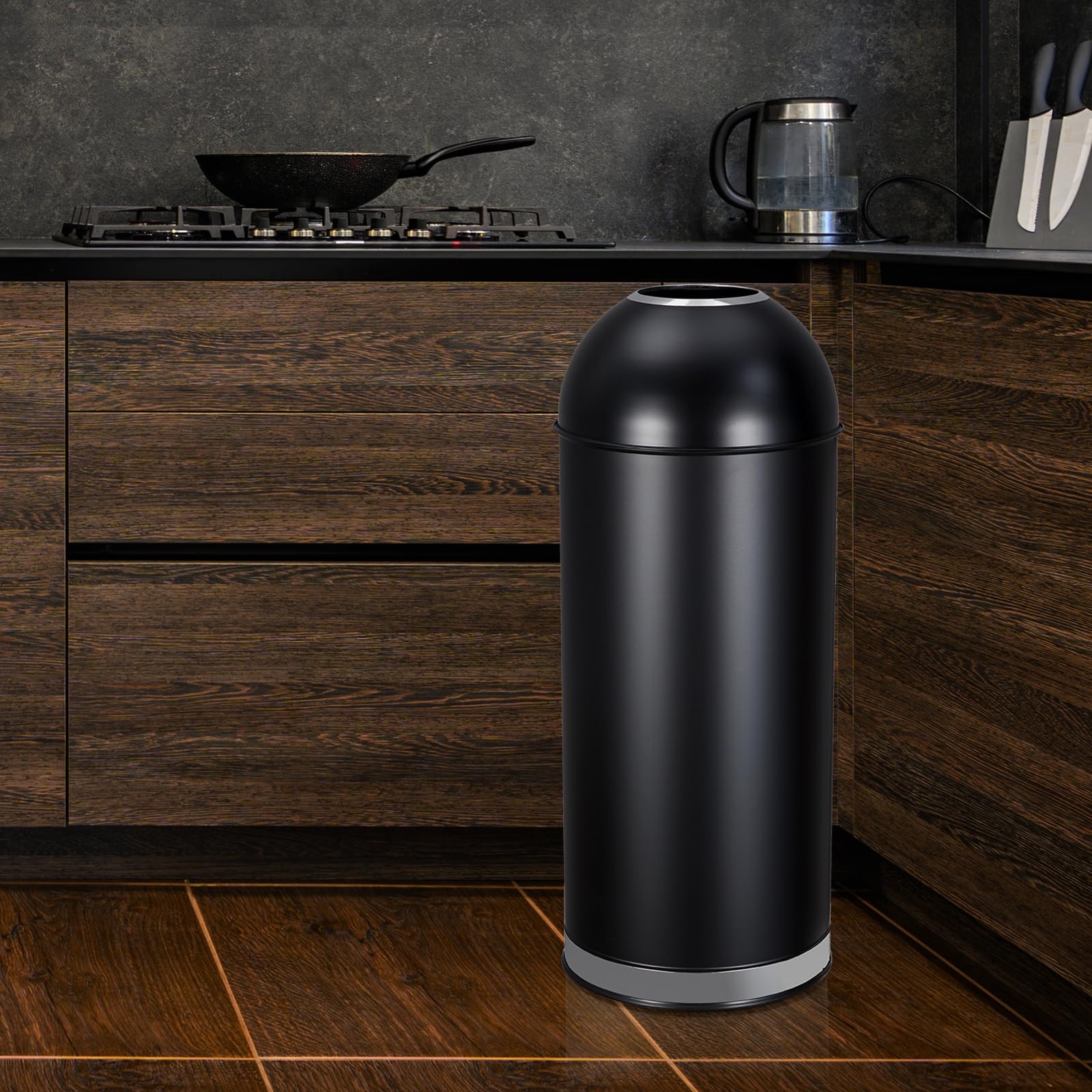Garvee 17 Gal/65L Open Top Trash Can Commercial Grade Trash Can Brushed Stainless Steel Waste Bins for Home Office Restaurant Restroom Kitchen