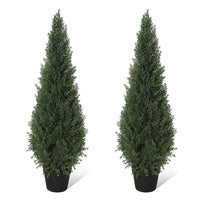 Garvee Artificial Cedar Topiary Trees for Home Decor 3ft(2pcs) Fake Cypress Trees Potted Faux Evergreen Plants for Outdoor Indoor Front Porch Garden Set of 2