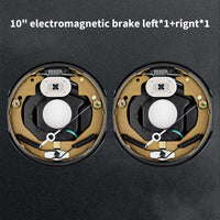 Garvee 10"x2-1/4" Electric Trailer Brake Assembly, Self-Adjusting Electric Brakes Kit for 3500 Lbs Axle, 4-Hole Mounting Brake Backing Plates, Left & Right Side Braking System Replacement Parts, 1 Pair