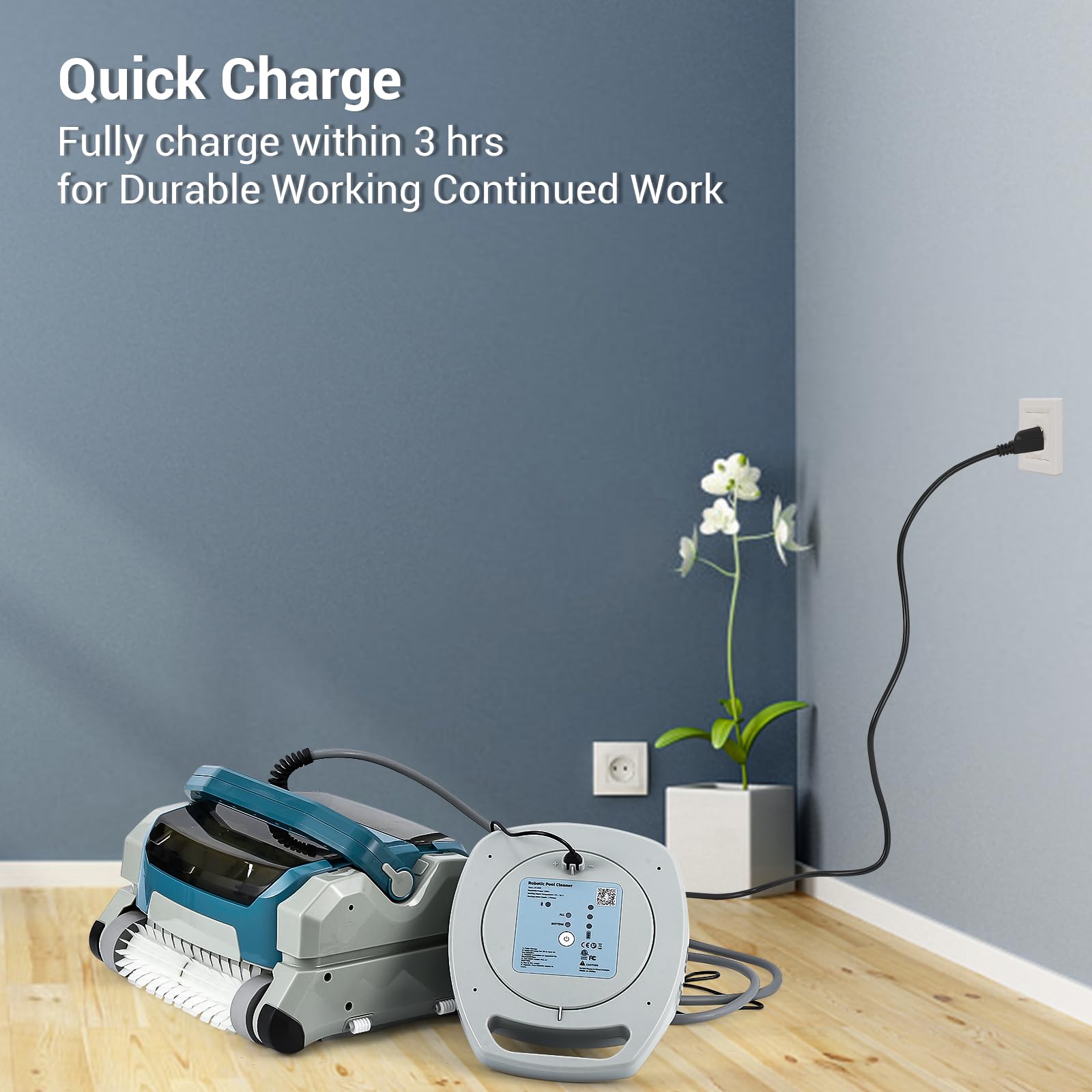 Garvee Automatic Robotic Pool Vacuum Cleaner Cordless - 3Hr Fast Charge, Top Loading Basket, Smart Navigation & Wall Climbing Brush for Above/In-Ground Pools