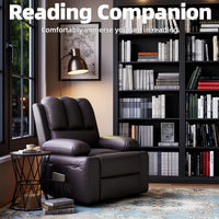 Garvee Oversized 27" Recliner Chairs with Heat and Massage, 360° Swivel Lazy Boy Recliner Chair for Adults, Manual Rocking Chair with Cup Holder for Living Rooms, Bedrooms and Nurseries, Coffee