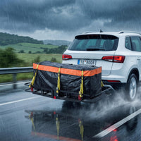 Garvee 70" x 30" Hitch Cargo Carrier, 500 Lbs Heavy Duty Folding Cargo Basket for 2" Receiver, Carbon Steel Rear Hitch Mount Rack with Reflectors, Stabilizer, Ratchet Straps & Locks for SUV Truck Pickup