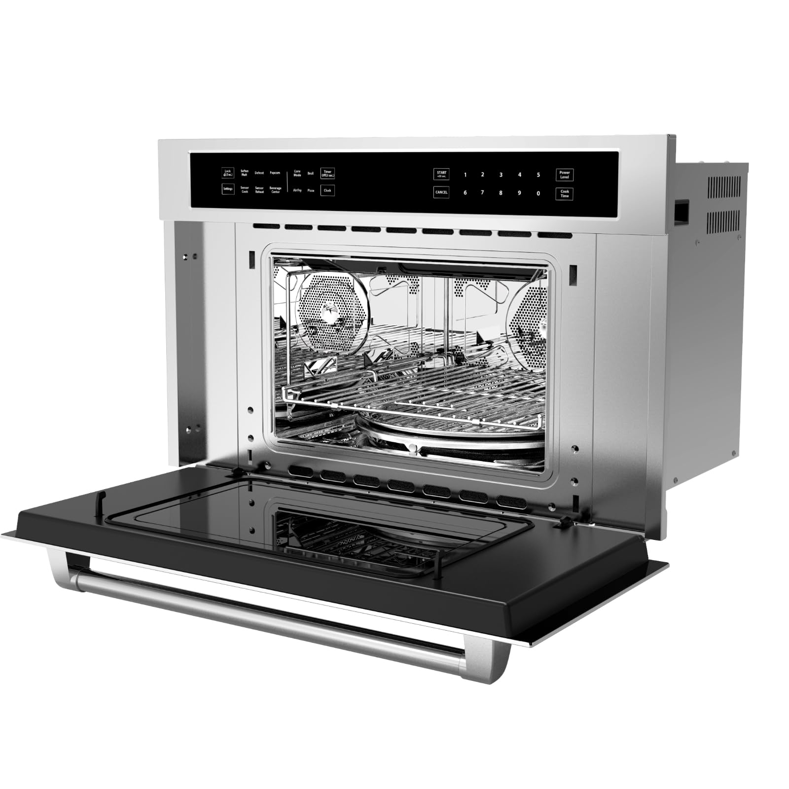 Garvee 30’ Microwave Oven, 1.6 Cu.Ft Capacity Built-In Microwave Convention Oven with Air Fryer, Child Safety Lock, Drop Down Door, 3D Surround Heating Touch Control for Versatile Cooking Solutions