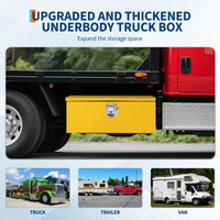 Garvee 20-Inch Steel Truck Bed Tool Box - Diamond Plate Design with Side Handle and Locking Keys, Compact and Durable Storage for Pickup Trucks, RVs, and Trailers, Yellow