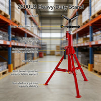 Garvee Heavy Duty Steel Jack Stand V Head Pipe Jack Stand 28"-52" Portable Folding 2500 lb Load Carbon Steel