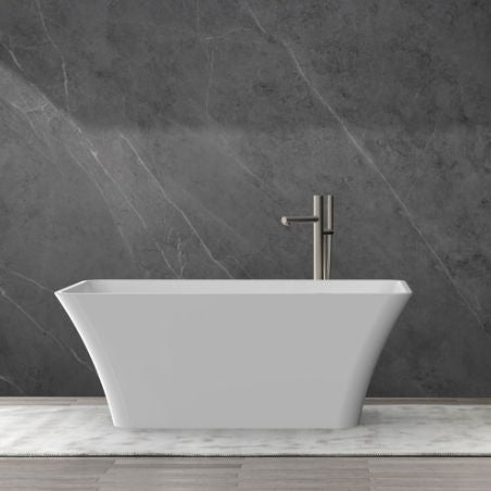 Garvee SZ3 59" Freestanding Bathtub in Streamline Design with Chrome Overflow and Drain, cUPC Certified, White