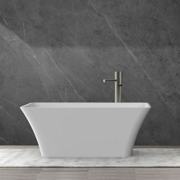 Garvee SZ3 67" Freestanding Bathtub in Streamline Design with Chrome Overflow and Drain, cUPC Certified, White