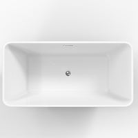 Garvee SZ3 67" Freestanding Bathtub in Streamline Design with Chrome Overflow and Drain, cUPC Certified, White