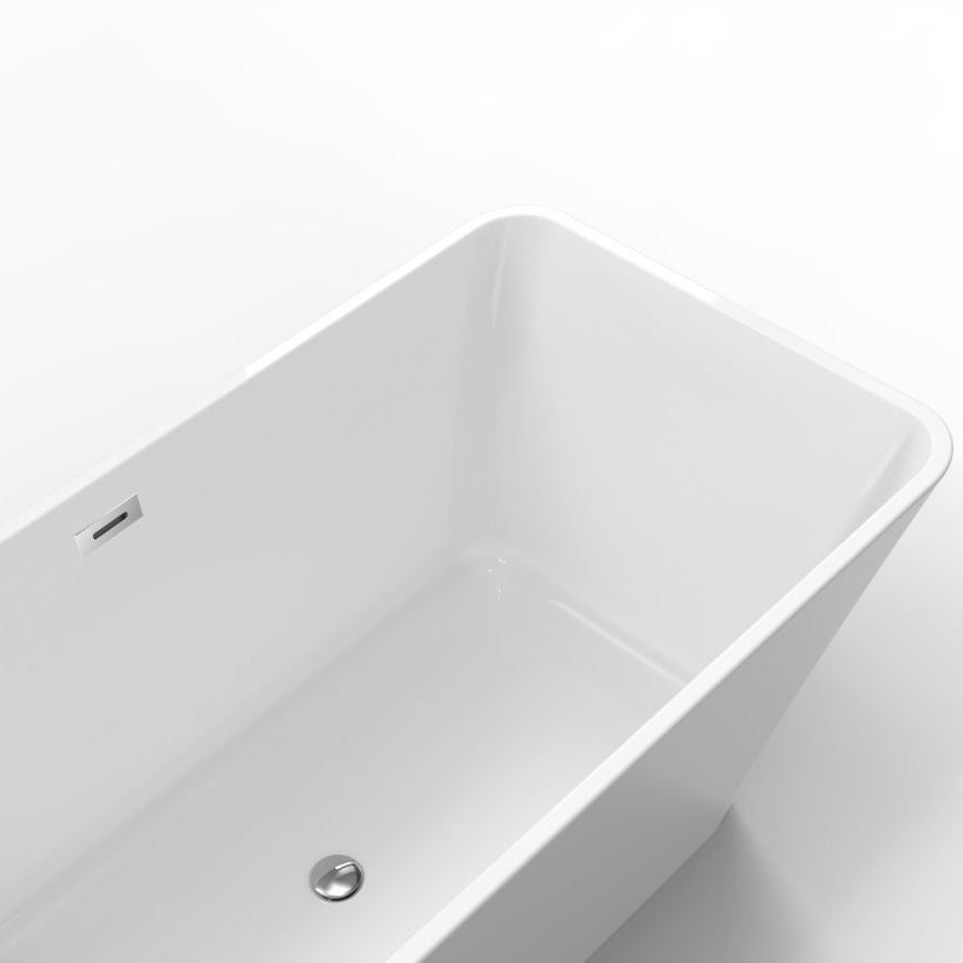 Garvee SZ3 59" Freestanding Bathtub in Streamline Design with Chrome Overflow and Drain, cUPC Certified, White