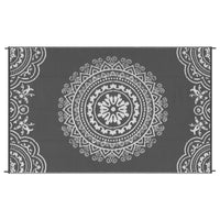 Garvee Outdoor Grey & White 5x8 Reversible Mats, Plastic Straw Rug, Modern Area Rug, Large Floor Mat for Outdoors, RV, Patio, Backyard, Deck, Picnic, Beach, Trailer, Camping, Porch, Balcony