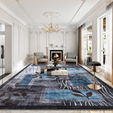 Garvee Modern Floral Blue/Grey 8x10 Area Rugs for Living Room, Soft Washable Rugs, Large Rugs for Bedroom, Dining Room or Home Office, Non-Slip Backing, Stain Resistant Home Decor Rug - Blue/Gray