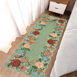 Garvee 2x6 Floral Runner Rug Machine Washable Runner Rug Modern Irregular Hallway Rug Non Slip Rug Runners for Bedside Soft Indoor Carpet Runner for Bedroom Office Dorm Kitchen, Green - Green