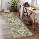 Garvee 2x6 Area Rugs Vintage Floral Distressed Rug ,Non-Slip Low Pile Distressed Indoor Carpet Soft Rug for Living Room Bedroom - Dark Brown