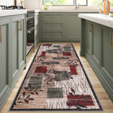 Garvee Modern Floral Red/Green 2x6 Area Rugs for Living Room, Soft Washable Rugs, Large Rugs for Bedroom, Dining Room or Home Office, Non-Slip Backing, Stain Resistant Home Decor Rug - Red/Green