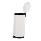 Garvee 30L/7 Gallon Round Trash Can, Modern Garbage Can with Soft Close Lid and Foot Pedal, Compact Wastebasket with Removable Inner Bucket for Bedroom, Living Room, Office, White - White