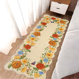 Garvee 2x6 Floral Runner Rug Machine Washable Runner Rug Modern Irregular Hallway Rug Non Slip Rug Runners for Bedside Soft Indoor Carpet Runner for Bedroom Office Dorm Kitchen, Yellow - Yellow