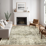 Garvee Vintage Area Rug 5 x 7 Oriental Distressed Throw Rug with Non-Slip Backing, Soft Low Pile Accent Carpet, Washable Traditional Indoor Mat for Bedroom, Living Room, Light Green - Light Green