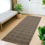 Garvee Modern Runner Rug 2x6 Washable Braided Print Area Rug with Non-Slip Backing, Soft Low Pile Accent Carpet, Stain-Resistant Contemporary Indoor Mat for Kitchen, Bedroom, Camel - Camel
