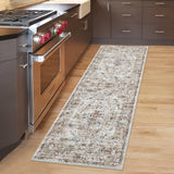 Garvee Hallway Runner Rugs 2x6 Vintage Printed Runner Carpet, Machine Washable Oriental Accent Carpet with Non-slip Backing, Non Shedding Low Pile Faux Wool Rug for Entryway, Brown - Brown