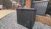 Garvee 80 Gallon Lockable Resin Deck Box – Weatherproof & Waterproof Outdoor Storage Bin with Lid and Handles – 350LB Capacity, Imitation Rattan – Color: Black - 1, Specification: Imitation rattan design