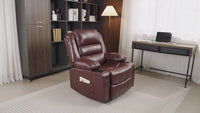 Garvee Rocking Recliner Chair for Adults, Wide 360° Swivel Rocker Recliner with Cup Holder, Nursery Glider with Upholstered Deep Seat PU Leather Comfy Single Sofa for Living Room, Coffee