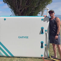 Garvee 8x6ft Inflatable Floating Dock - 1000 lbs Capacity Marine-Grade PVC Party Mat for 4-6 People, Non-Slip Floating Platform for Lakes, Pools & Boats