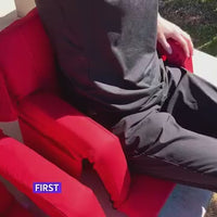 Garvee Portable Stadium Seats (Set of 2) - 20.5" Extra Wide Bleacher Chairs with Back Support, Thick Padded Cushion & Storage - Red