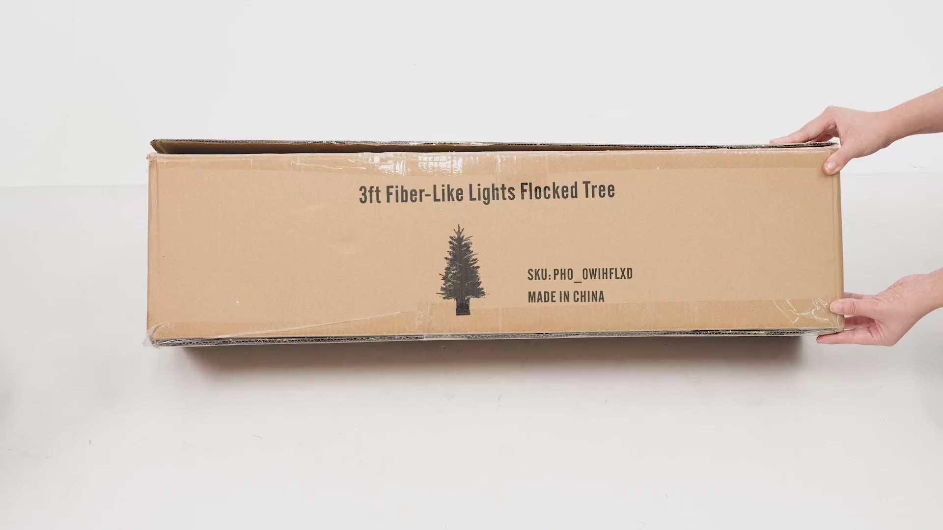 Garvee 3ft Prelit Artificial Frost Christmas Tree with Snowflake Light Box Base, 78 Warm Lights & Red Berry for Front Door, Porch, Entryway, Fireside Christmas Decoration, Set of 1