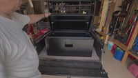 Garvee Black Steel Truck Bed Tool Box, 36"x15"x15", Weatherproof Storage Chest for Pickup, Truck, RV, Trailer