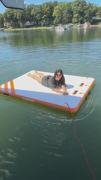 Garvee 6x5ft Inflatable Floating Dock - 800 lbs Capacity Marine-Grade PVC Party Mat for 3-5 People, Non-Slip Floating Platform for Lakes, Pools & Boats