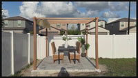 Garvee 10x13 Ft Retractable Outdoor Pergola with Canopy and Side Mesh, Upgraded Wood-Grain Aluminum Pergola, Modern Pavilion for Backyard, Patio, Porch, Grape Trellis, Beige+White