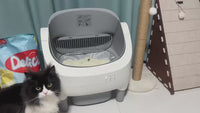 Garvee Self-Cleaning Cat Litter Box with App Control, Automatic Litter Box with Odor-Free 10.5L Bin, Whisper-Quiet, 7-Layer Safety, Open-Top Design for Large & Multiple Cats, Gray