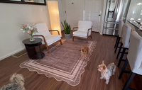 Garvee Modern Camel 8x10 Abstract Area Washable Rug for Living Room, Non-Slip Soft Carpet for Bedroom, Irregular Low-Pile Foldable Print Accent Rug for Dining Room Home Office