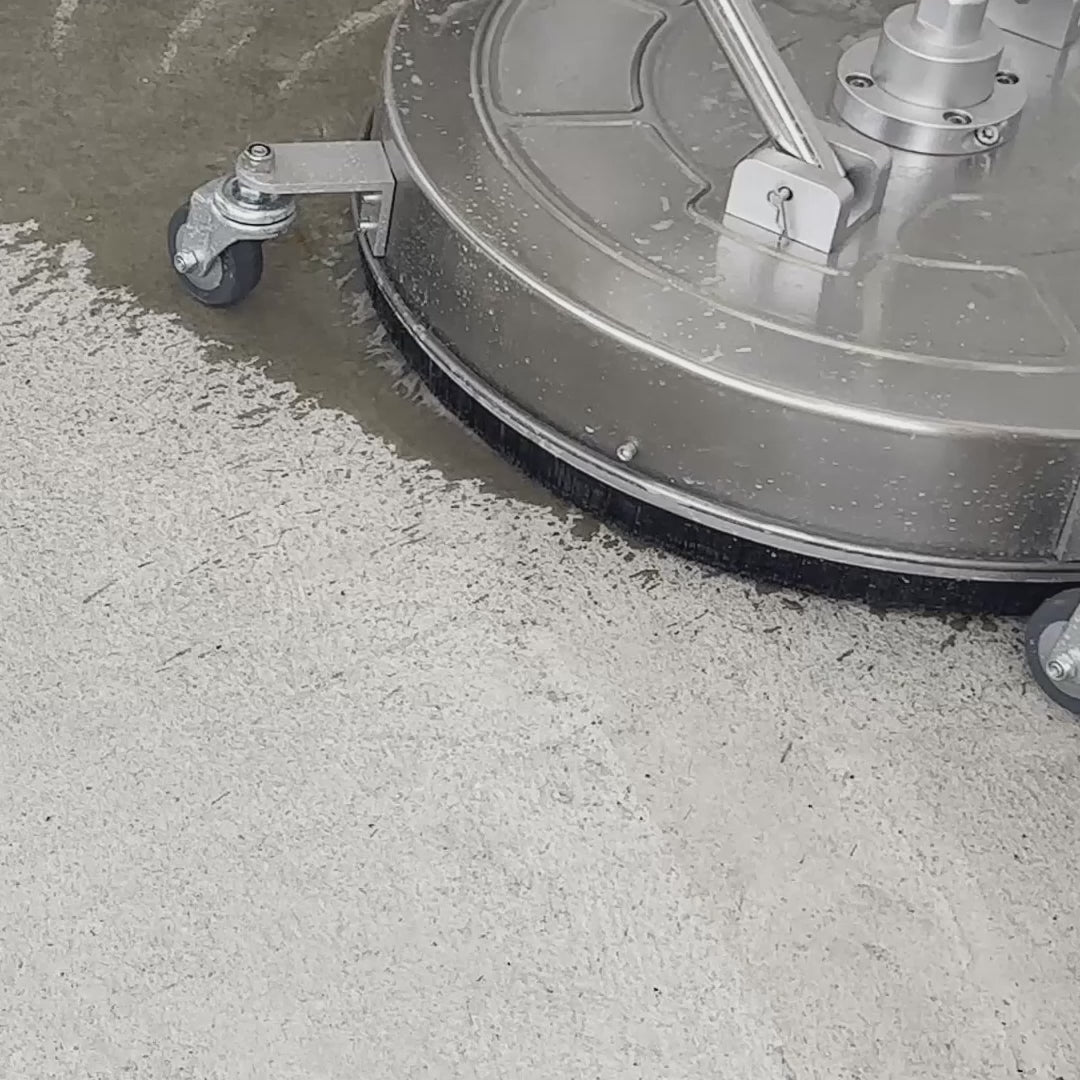 Garvee 24 in Pressure Washer Surface Cleaner, 4000 PSI Stainless Steel Driveway Cleaner with 4 Wheels, Dual Handles, 3/8 in Quick Connect & 2 Nozzles