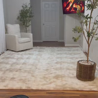 Garvee 8x10 Shag Area Rug Plush Faux Fur Carpet Non-Skid Cozy Thick Indoor Home Decor Gray