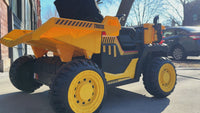 Garvee Ride - P Series: 24V Ride On Dump Truck, 2 Seater Electric Cars for Kids with Remote Control, Dump Bed, Shovel, Music, Led, Wheel Shock Absorption,Ride On Construction Vehicle Four- for Kids 3+,Green