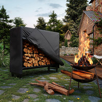 Garvee Heavy Duty 4Ft Firewood Rack Outdoor with Cover Large Steel Log Holder for Patio/Backyard, Weatherproof Wood Storage with Ventilated Design, Easy Assembly No Tools Needed