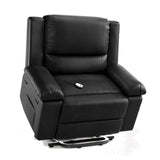 Garvee Oversized Power Lift Recliner Chair with Heat and Massage, PU Leather Electric Lift Recliner for Elderly & Mobility Impaired, Adjustable Back and Legs, Heavy Duty Lift Chair for Seniors, Black - Black