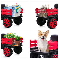 Garvee Ride - P Series: 12V Kids Ride On Tractor with Trailer, LED Lights for Boy Girl - Red