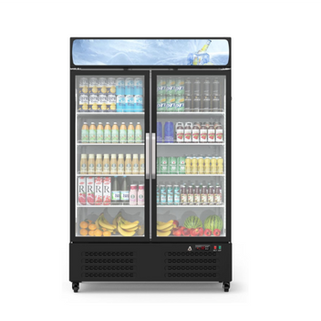 Garvee Commercial Refrigerator, Glass Door with LED Lighting - Upright Beverage Display Cooler for Home, Store, Gym, or Office, Featuring Double Swing Doors and 36.3 cu.ft