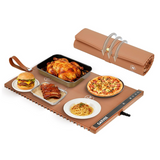 GARVEE 2-Zone Heating Food Mat - 24"X15" Warming Mat for Food Rollable Full-Surface Warmer with 6 Temp Settings & 3H Timer, Anti-Slip Heat-Insulated Pad for Meals (Orange) - Orang