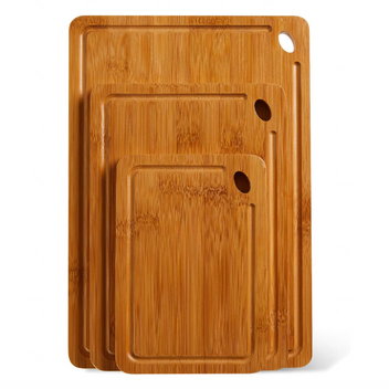 Garvee 3-Piece Deep Carbonized Bamboo Cutting Board Set with Holder – Multi-Size Butcher Block for Kitchen, Deep Juice Grooves, Built-in Handles, Chopping Boards for Vegetables, Fruit, meat and cheese board board (15x10, 12x8, 9x6 Inch) – Deep carbonized