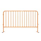 Garvee 78"L x 41"H Steel Crowd Control Barrier. Heavy Duty Metal Guardrail with Interlocking Design. Weather-Resistant Event Fence for Sporting Events. Construction. Traffic Control & Outdoor Security - Orange - Orange