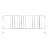 Garvee 102"L x 41"H Steel Crowd Control Barrier. Heavy Duty Metal Guardrail with Interlocking Design. Weather-Resistant Event Fence for Sporting Events. Construction. Traffic Control & Outdoor Security - Silver - Silver