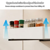 Garvee Expandable Carbon Steel Kitchen Drawer Organizer Rack - Adjustable Pull-Out Storage Basket for Spices, Utensils, Plates - Extra Deep 53cm - Easy Installation - 2-Piece Set, Black, Size 32–52cm